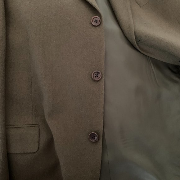 CAMELHAIR SINGLE BUTTON BLAZER Loden Green by Loro Piana for SAKS - Picture 5 of 10